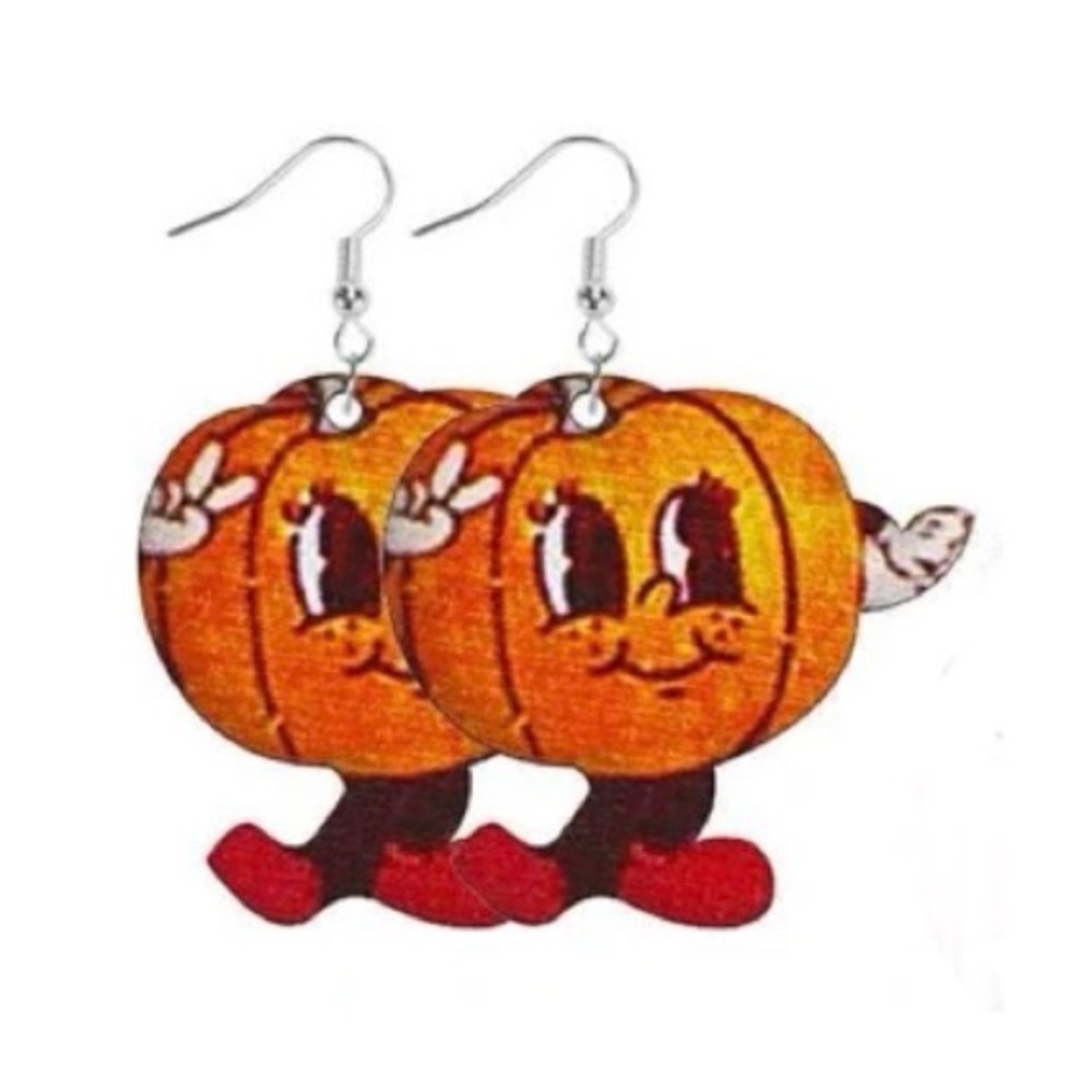 NEW! Smiling Pumpkin Statement Earrings